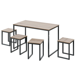 Dining Table with 4 LOFT-Style Stools Dining Table with 4 LOFT-Style Stools