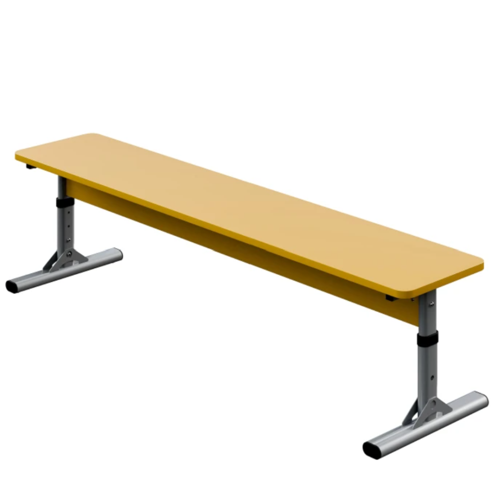 Two-seater Bench on Flat-oval Tube without Backrest (Height Adjustable)