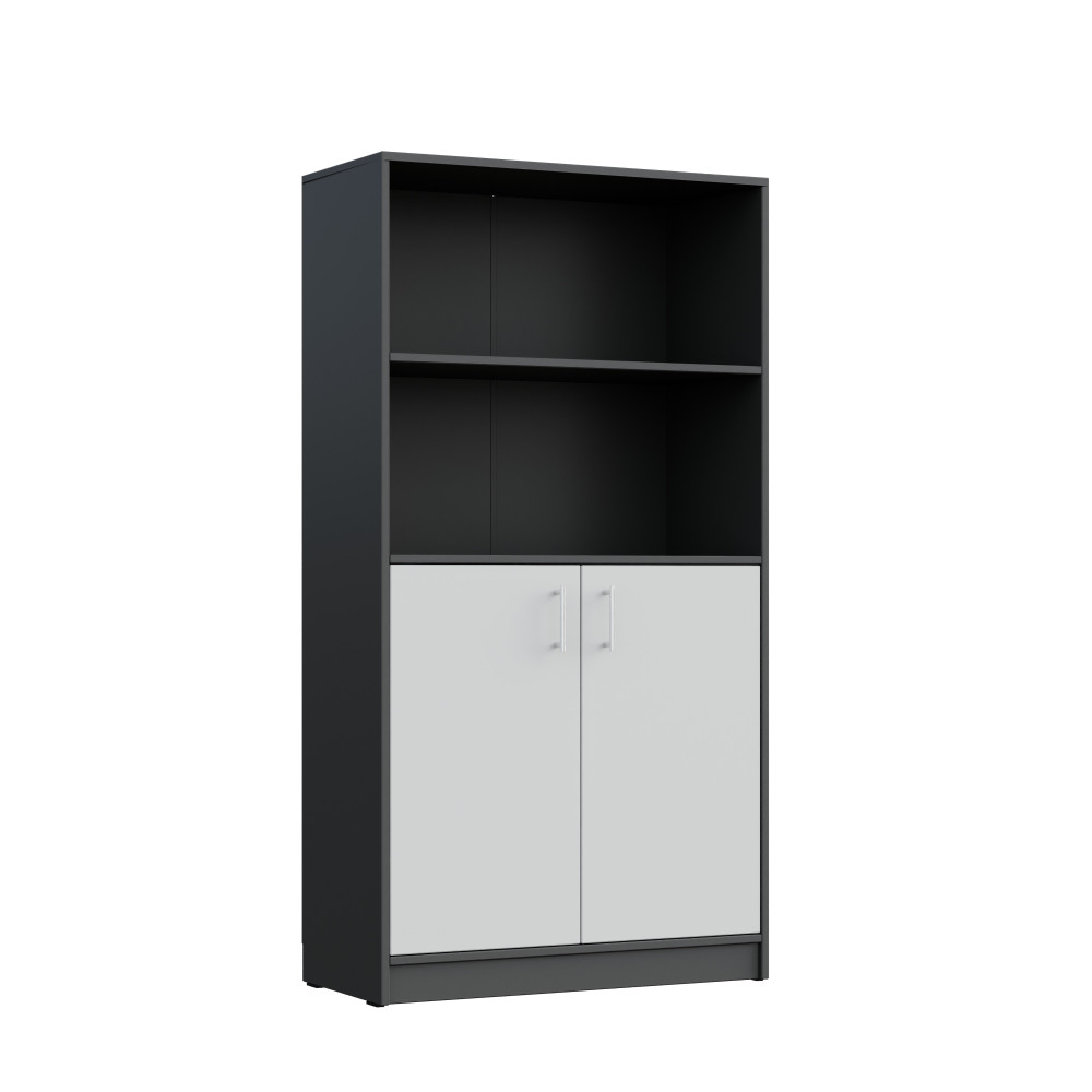 Semi-closed wardrobe with 2 shelves