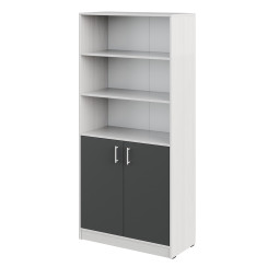 Shelving unit with 3 shelves and cabinet h1710