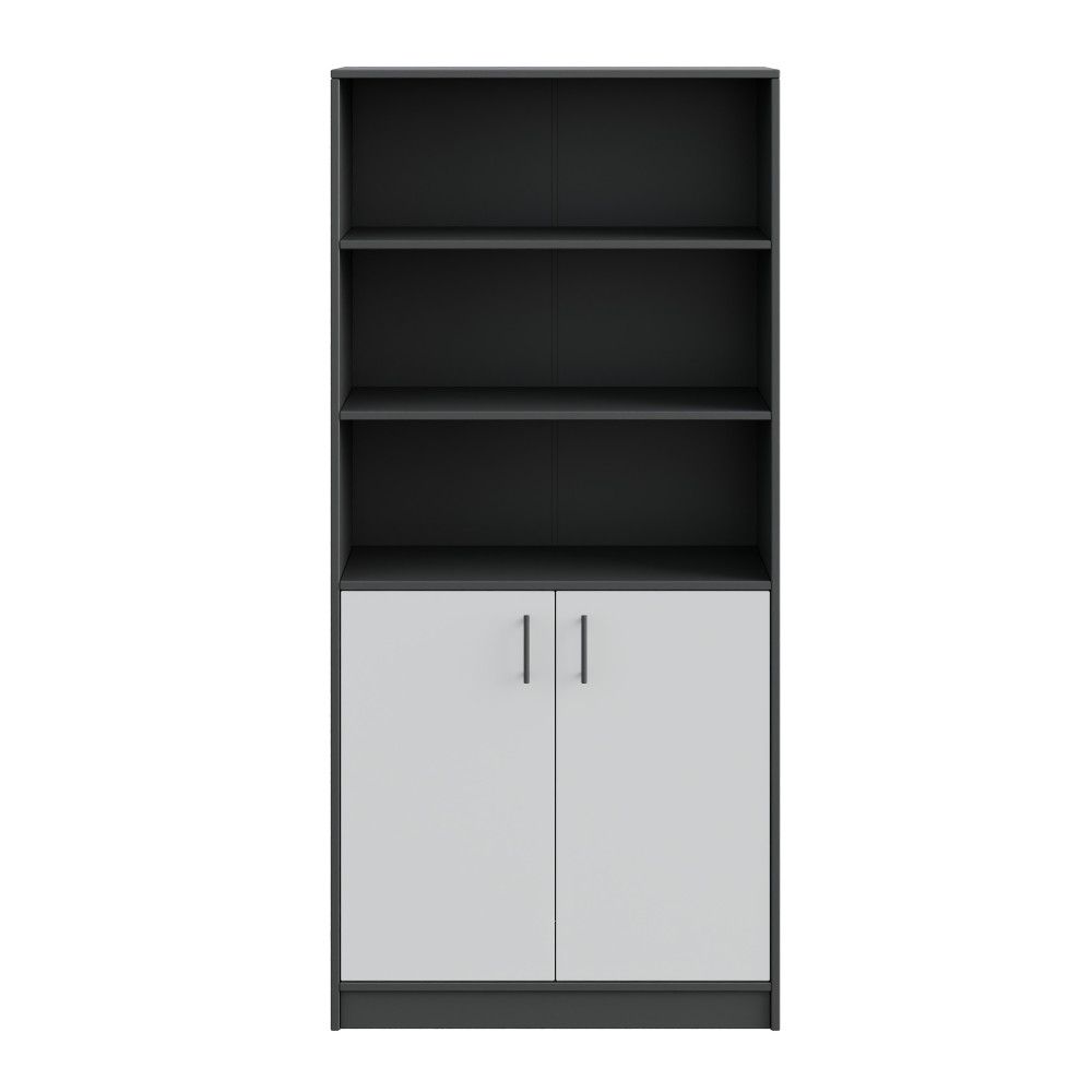 Semi-closed wardrobe with 3 shelves