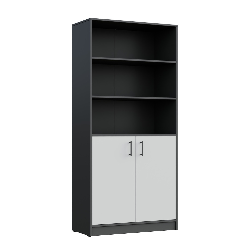 Semi-closed wardrobe with 3 shelves