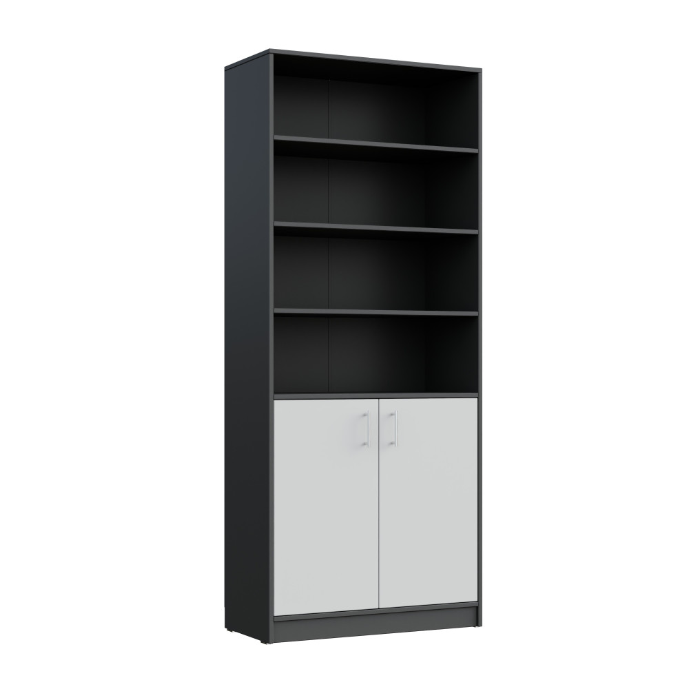 Semi-closed wardrobe with 4 shelves