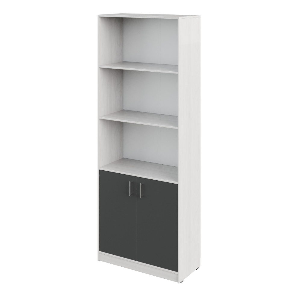Shelving unit with 3 shelves and a cabinet Shelving unit with 3 shelves and a cabinet