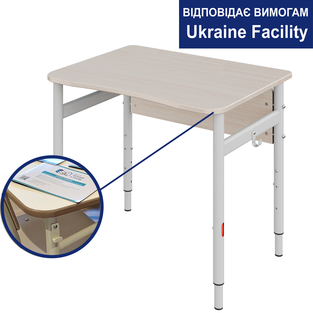 Стіл учнівський одномісний прямокутний 3-6, 4-6, 4-7 МДФ+HPL Стіл учнівський одномісний прямокутний 3-6, 4-6, 4-7 МДФ+HPL