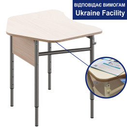 Стіл учнівський одномісний п'ятикутний 3-6, 4-6, 4-7 МДФ+HPL