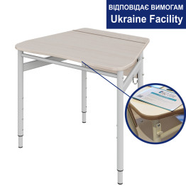 Стіл учнівський одномісний трапеція з регулюванням кута нахилу стільниці 3-6, 4-6, 4-7 МДФ+HPL