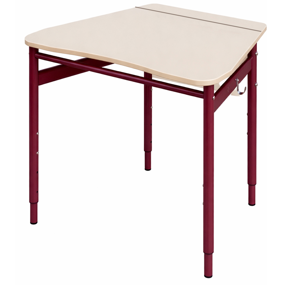 Single trapezoidal student table with adjustable tabletop angle 3-6, 4-6, 4-7 MDF+HPL