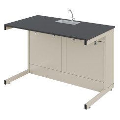 Double Laboratory Table Pro with Sink MDF+HPL Double Laboratory Table Pro with Sink MDF+HPL