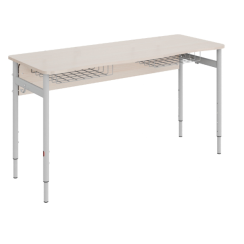 Стіл 2-місний 1300 полиця сітка з РВ на круглій трубі 3-6