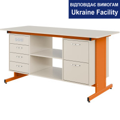 Стіл демонстраційний двотумбовий Pro з РОЗЕТКАМИ ЛДСП