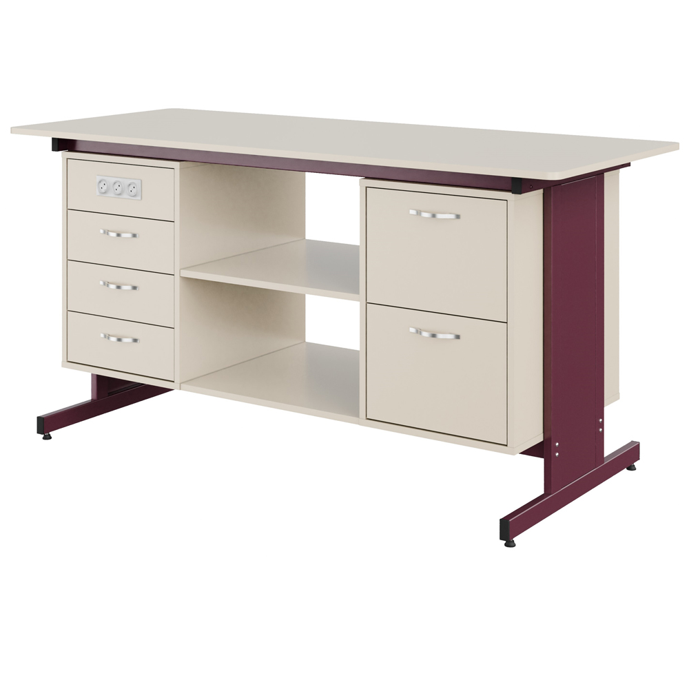 Стіл демонстраційний двотумбовий Pro з РОЗЕТКАМИ МДФ+HPL Стіл демонстраційний двотумбовий Pro з РОЗЕТКАМИ МДФ+HPL