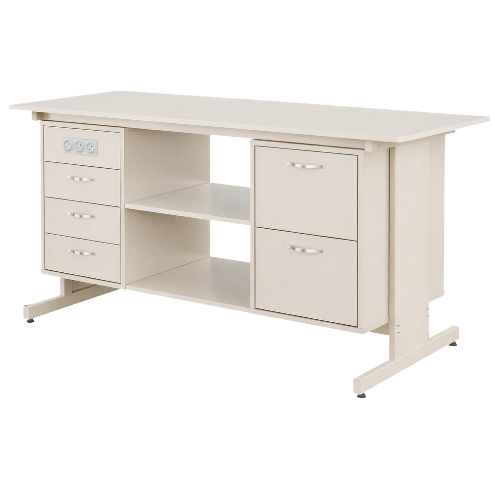 Стіл демонстраційний двотумбовий Pro з РОЗЕТКАМИ МДФ+HPL Стіл демонстраційний двотумбовий Pro з РОЗЕТКАМИ МДФ+HPL