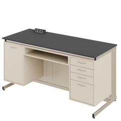 Demonstration table with Pro 2 sockets with MDF+HPL coating Demonstration table with Pro 2 sockets with MDF+HPL coating