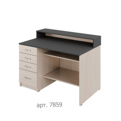 Place for preparing experiments/teacher's workplace for demonstration table Classic with MDF + HPL coating Place for preparing experiments/teacher's workplace for demonstration table Classic with MDF + HPL coating