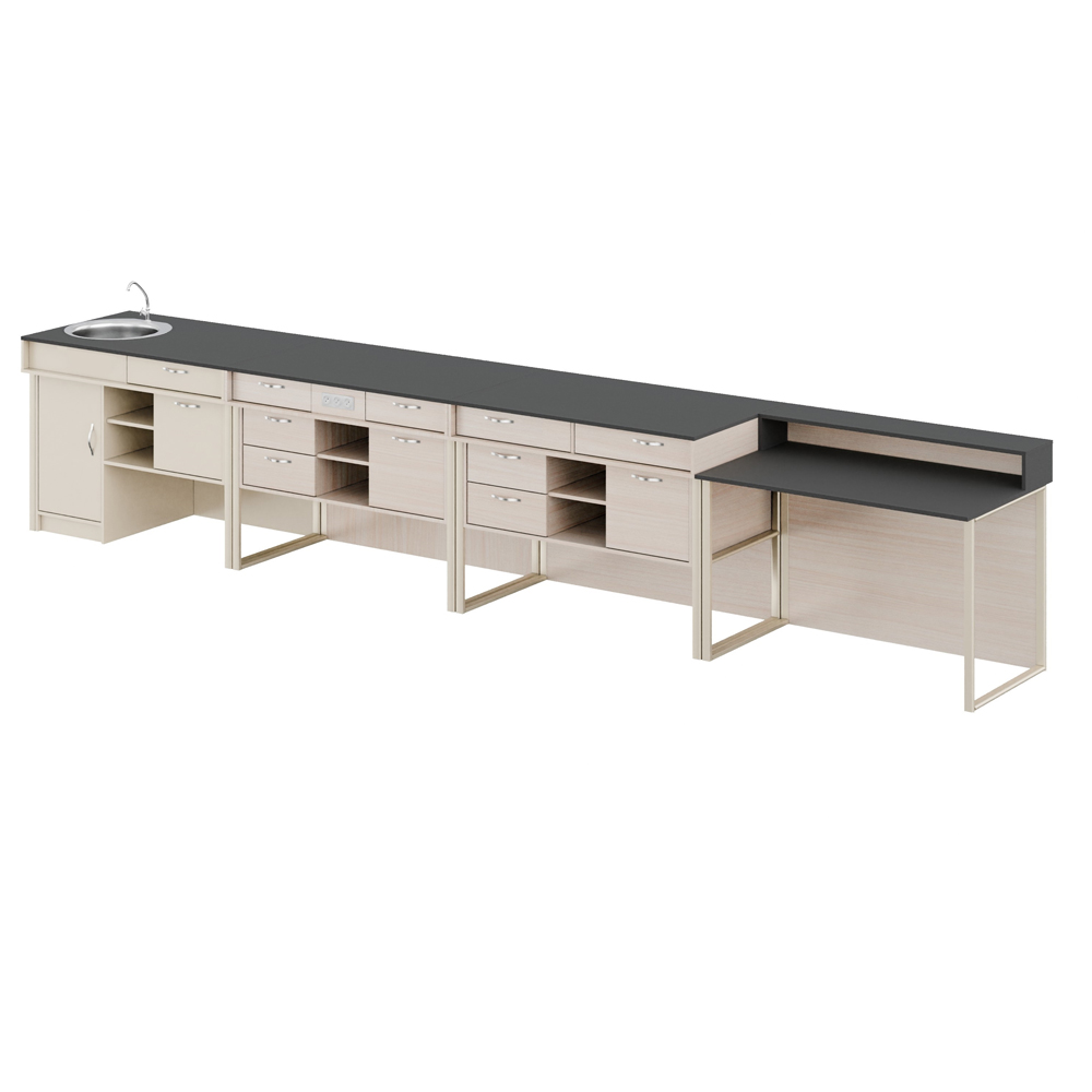 Demonstration table with sink Combi MDF+HPL Demonstration table with sink Combi MDF+HPL