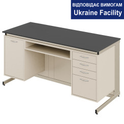 Demonstration table with shelf Pro 2 CHIPBOARD