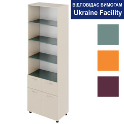 Cabinet with open shelves and four drawers Standard