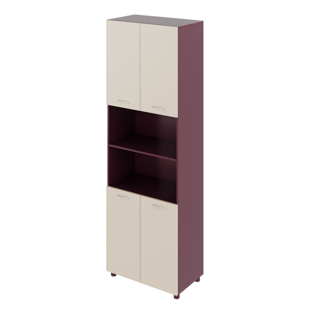 Four-Door Cabinet with Two Open Niches Color