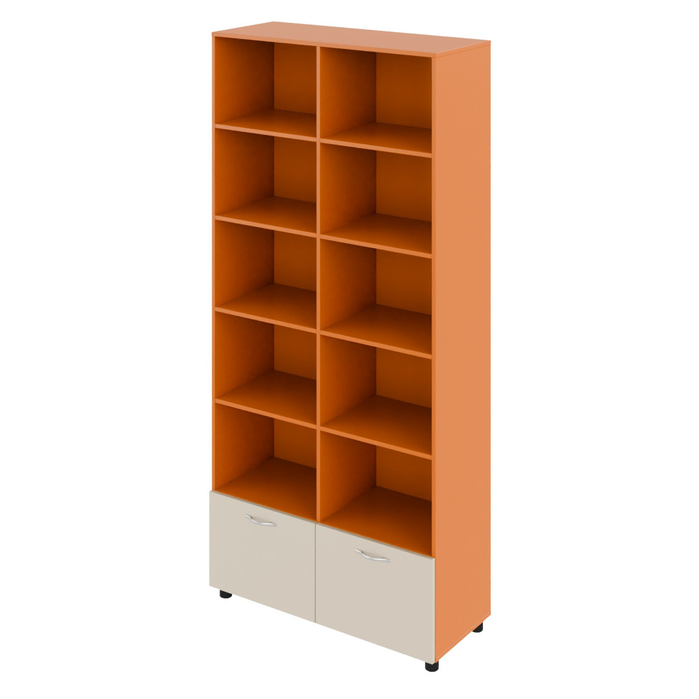 Cabinet with Open Shelves and Two Drawers Color