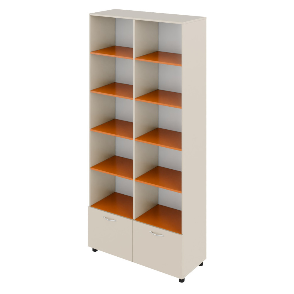 Cabinet with Open Shelves and Two Drawers Standard