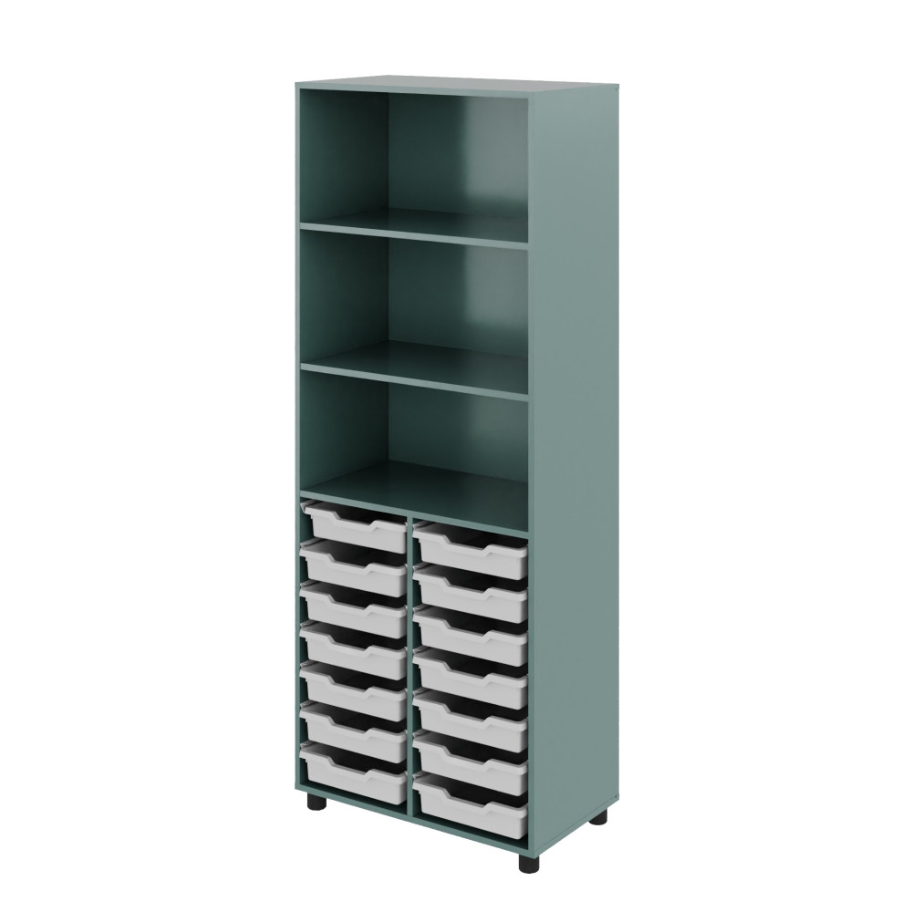 Cabinet with Open Shelves and Plastic Trays Color Cabinet with Open Shelves and Plastic Trays Color