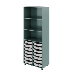 Cabinet with Open Shelves and Plastic Trays Color