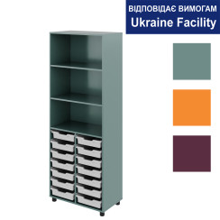 Cabinet with Open Shelves and Plastic Trays Color Cabinet with Open Shelves and Plastic Trays Color