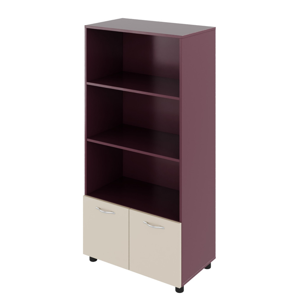 Open Shelf Cabinet with Three Compartments Color
