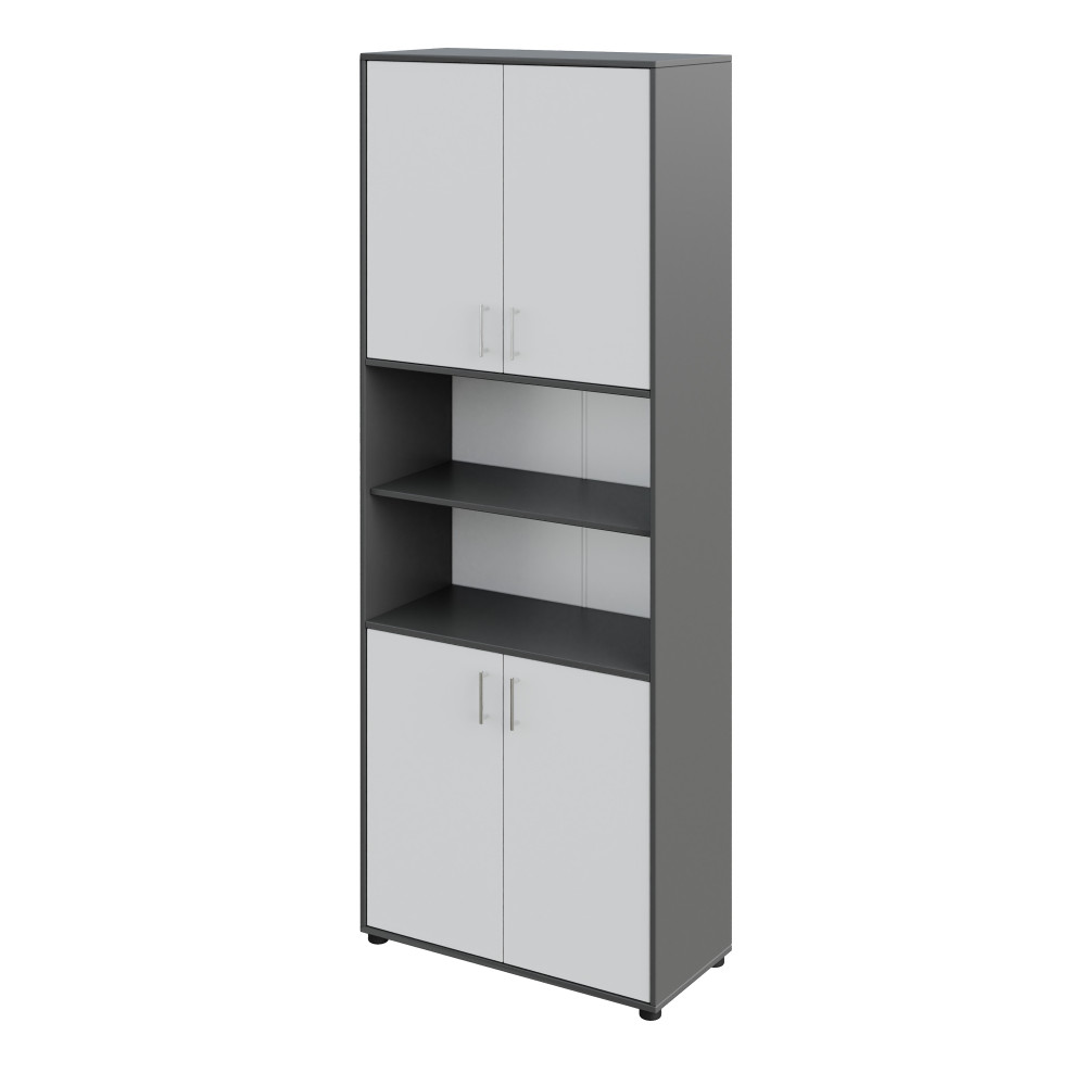 4-Door Cabinet with 2 Open Shelves 4-Door Cabinet with 2 Open Shelves