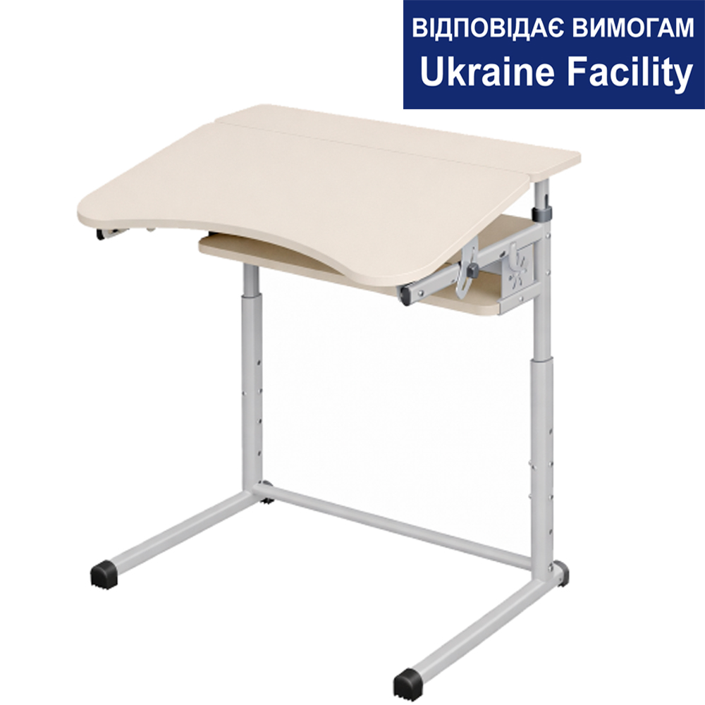 Single student desk on a flat oval with adjustable tabletop angle 3-6, 4-6, 4-7 chipboard Single student desk on a flat oval with adjustable tabletop angle 3-6, 4-6, 4-7 chipboard