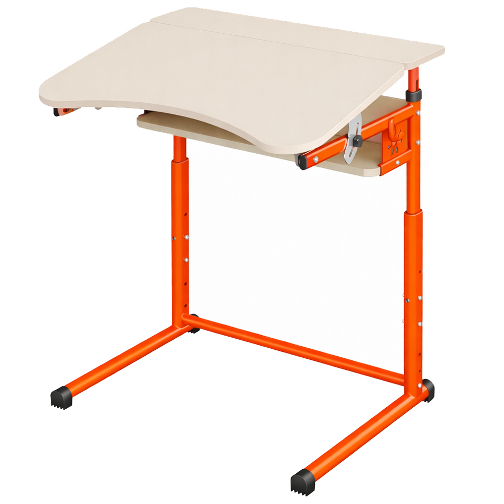 Single student desk on a flat oval with adjustable tabletop angle 3-6, 4-6, 4-7 chipboard Single student desk on a flat oval with adjustable tabletop angle 3-6, 4-6, 4-7 chipboard