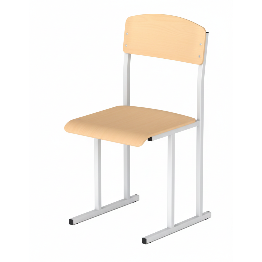 Стілець шкільний на лижах для 6 ростової групи на круглій трубі МДФ+HPL Стілець шкільний на лижах для 6 ростової групи на круглій трубі МДФ+HPL