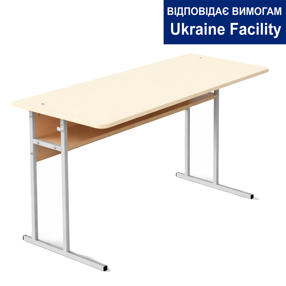 Double student desk with shelf US 21 No. 6 chipboard Double student desk with shelf US 21 No. 6 chipboard