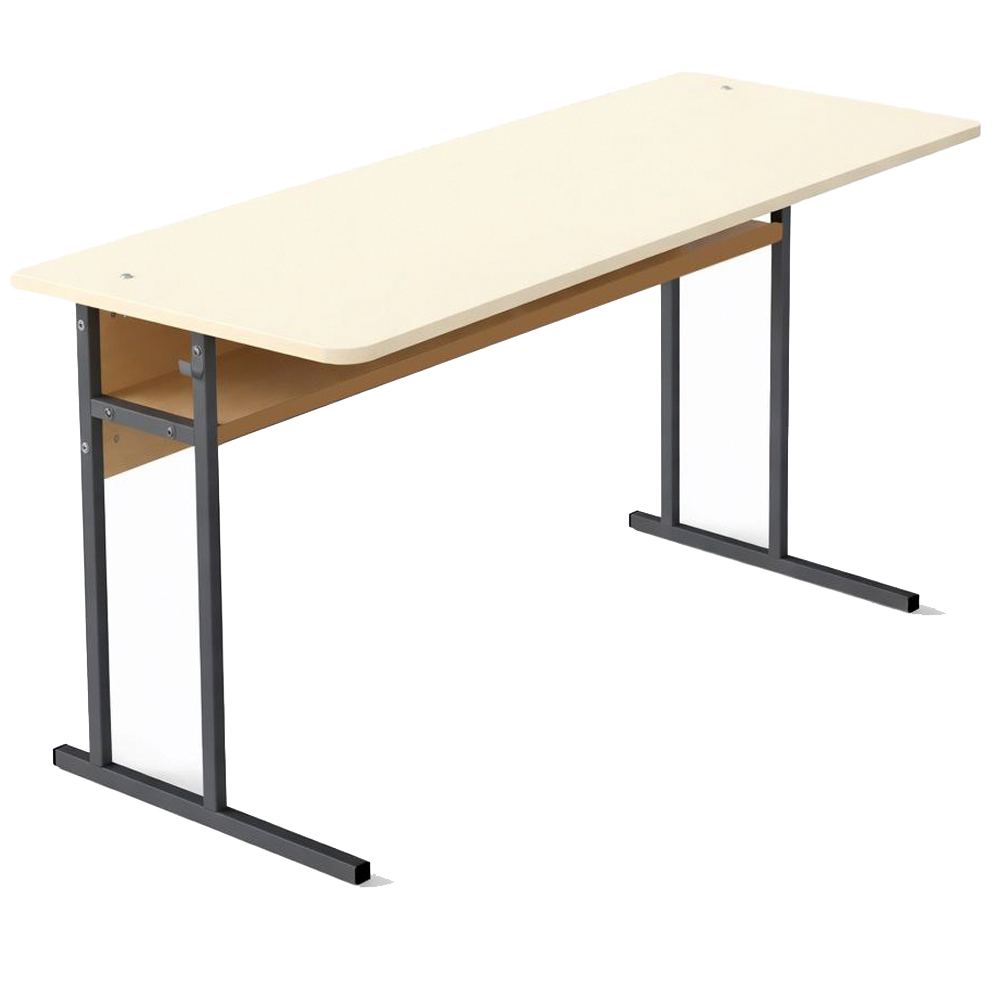 Double student desk with shelf US 21 No. 6 chipboard Double student desk with shelf US 21 No. 6 chipboard