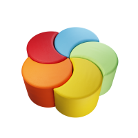 Комплект детских пуфов "Радуга"