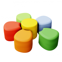 Комплект детских пуфов "Цветок" Винил