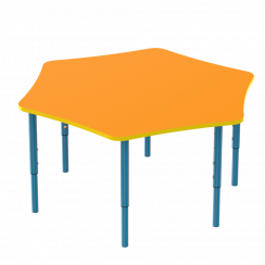 Детский шестиместный столик с регулировкой высоты Апельсин, Голубой
