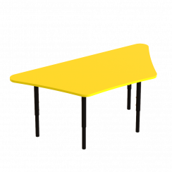 Детский столик "Трапеция" с регулировкой высоты Жёлтый, Чёрный