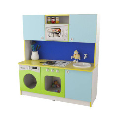 Игровая кухня "Малютка МДФ" Зеленая вода / Желтый / Голубой / Синий Игровая кухня "Малютка МДФ" Зеленая вода / Желтый / Голубой / Синий