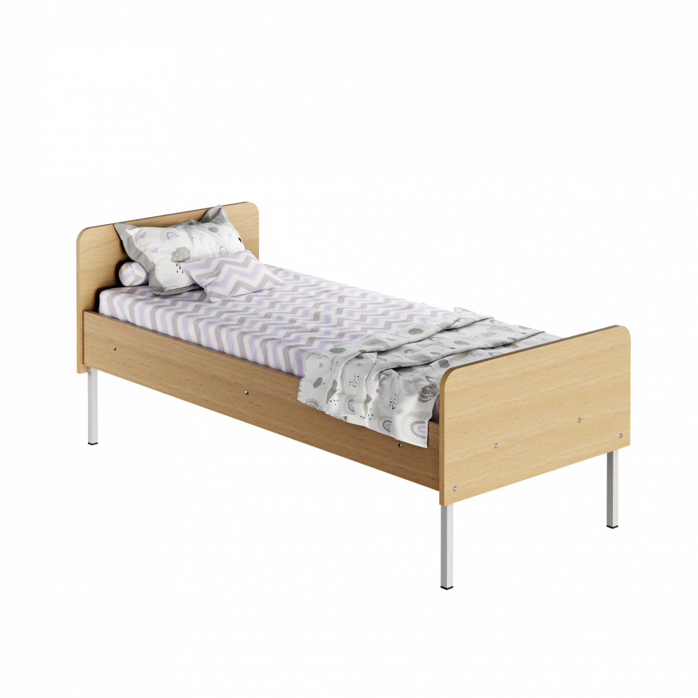 Single bed for children Beech, Gray