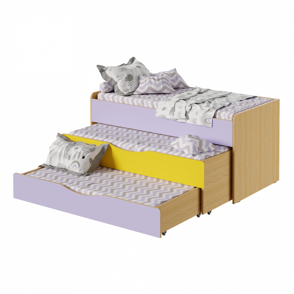 Ліжко дитяче триярусне Лаванда / Жовтий