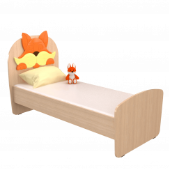 Кровать детская одноместная с элементами МДФ Лисичка