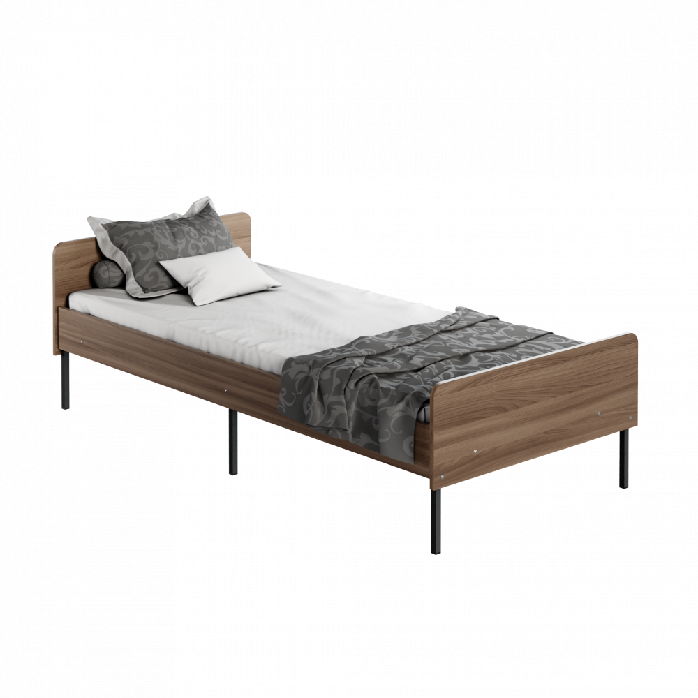 Single Bed for Dormitories KR-17 Ash-tree Shimo, Black