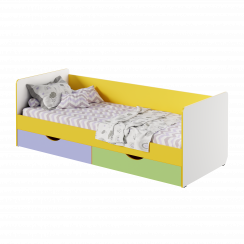 Ліжко одномісне для будинку Жовтий / Лаванда / Зелена вода