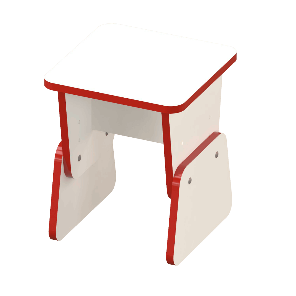 Стульчик для игровой мебели "Мишка" Красный / Белый