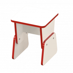 Стульчик для игровой мебели "Мишка" Красный / Белый