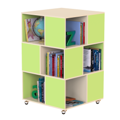 Стеллаж для книг мобильный Азбука-3 Ваниль, Зелёная вода