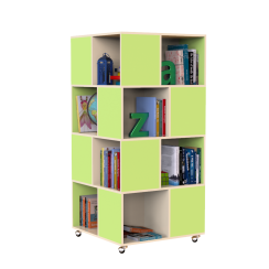 Стелаж для книг мобільний Азбука-4 Ваніль, Зелена вода