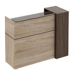 Ресепшн "Браун" Ясень Шимо / Дуб Сонома Левый